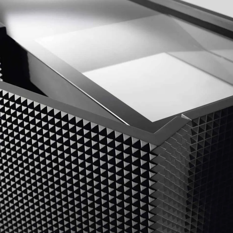 Aparador con dos puertas negras con 2 puertas y cajones retirada flora viadurini