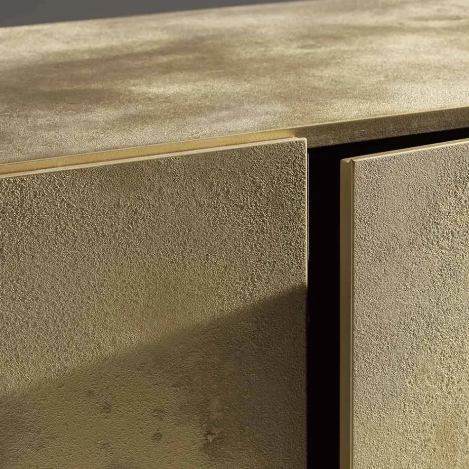 Aparador de 3 puertas con 3 estantes interiores en madera y MDF - Pesci viadurini