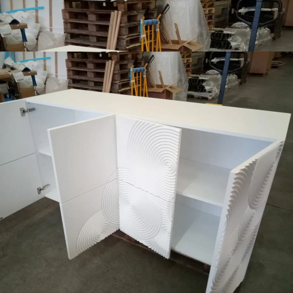 Aparador de 8 puertas de diseño moderno Ardesia, blanco, negro u dorado. viadurini