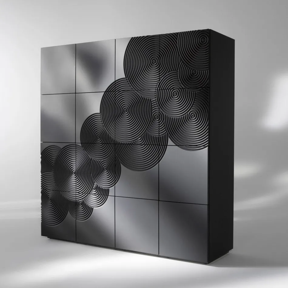 Aparador de 8 puertas de diseño moderno Ardesia, blanco, negro u dorado. viadurini