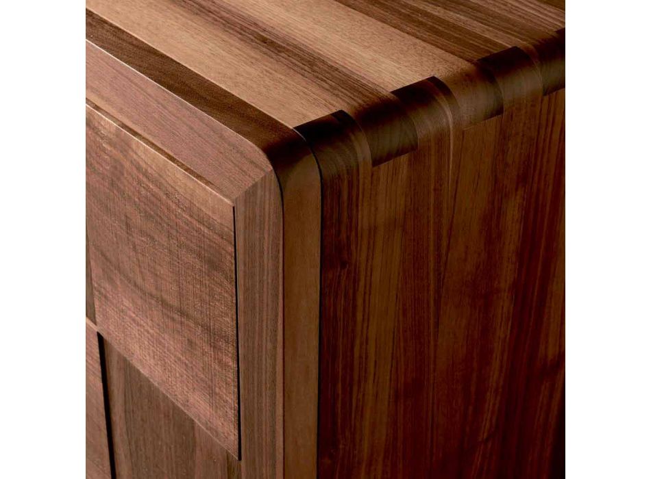 Aparador Nensi con 3 puertas en madera maciza de nogal de diseño moderno viadurini