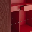 Aparador de salón con 2 puertas en acabado diamante, fabricado en Italia - Sagittario viadurini