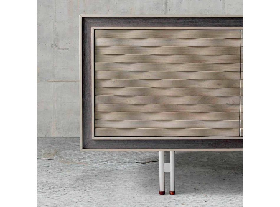 Aparador de diseño moderno en madera maciza, W192 x D 50 cm, Teresa viadurini