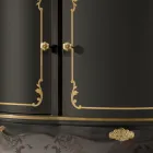 Aparador de lujo con 3 puertas y 3 cajones de madera Made in Italy - Leonor viadurini