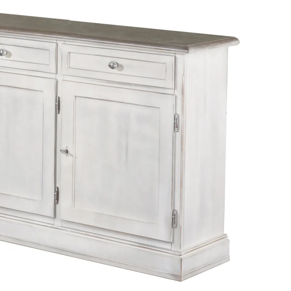 Aparador de madera con 3 cajones y 3 puertas Made in Italy - Uller viadurini