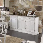 Aparador de madera con 3 cajones y 3 puertas Made in Italy - Uller viadurini