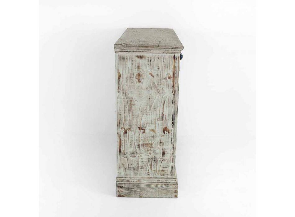 Aparador de madera maciza de abeto con estantes internos Made in Italy - Pierrot viadurini