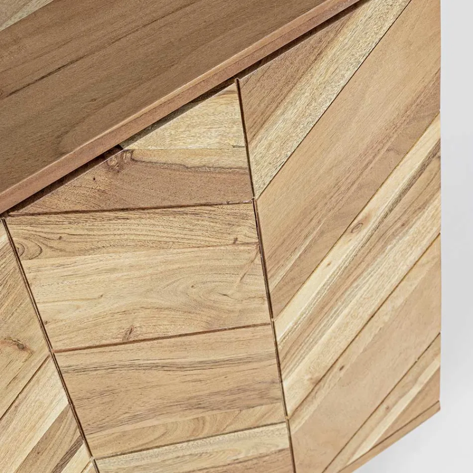 Aparador en Madera de Acacia con 2 Puertas y 3 Cajones Design Homemotion - Carla viadurini