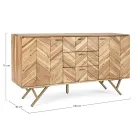 Aparador en Madera de Acacia con 2 Puertas y 3 Cajones Design Homemotion - Carla viadurini