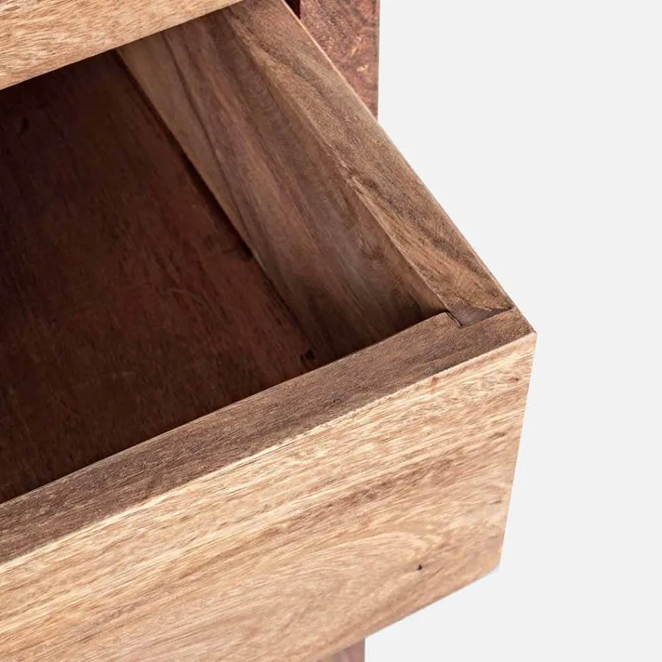 Aparador en Madera Acabado Natural con Puertas y Cajones Homemotion - Ventador viadurini