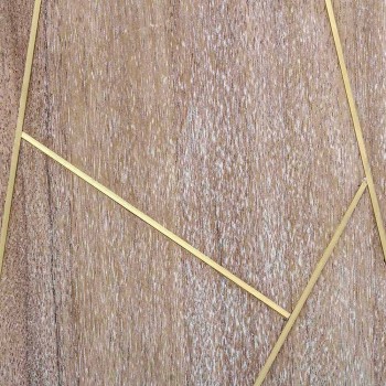Aparador en madera de teca con inserciones de acero dorado estilo vintage - Mayra