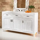 Aparador de teca maciza con 3 puertas y 3 cajones - Sumo viadurini