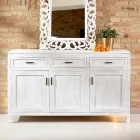 Aparador de teca maciza con 3 puertas y 3 cajones - Sumo viadurini