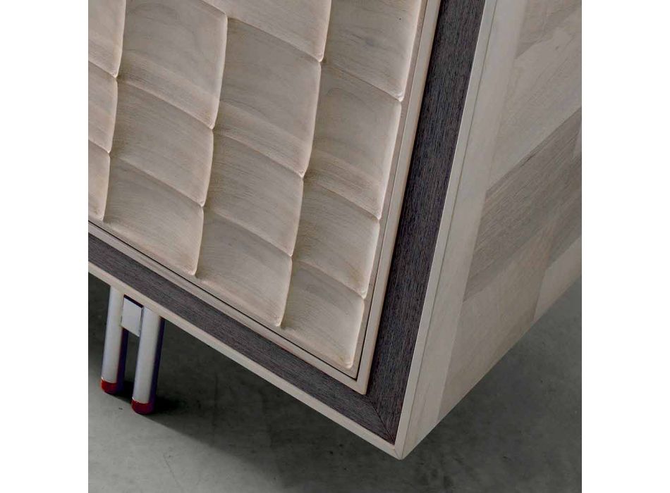 Aparador de diseño moderno con 3 puertas de madera maciza Anna viadurini