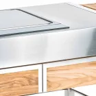 Cocina exterior en acero y madera con Teppanyaki - Buoncalliope viadurini