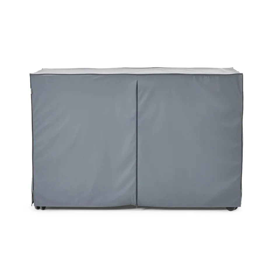 Cocina de exterior 96x70x93 cm de teca maciza y aluminio - Refinada viadurini