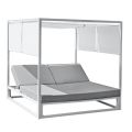 Tumbona reclinable de exterior con estructura de aluminio blanco - Jurica