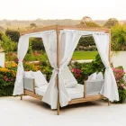 Tumbona al aire libre en teca y tejido de cuerdas - Arjuna viadurini