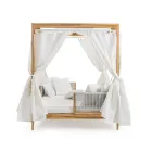 Tumbona al aire libre en teca y tejido de cuerdas - Arjuna viadurini