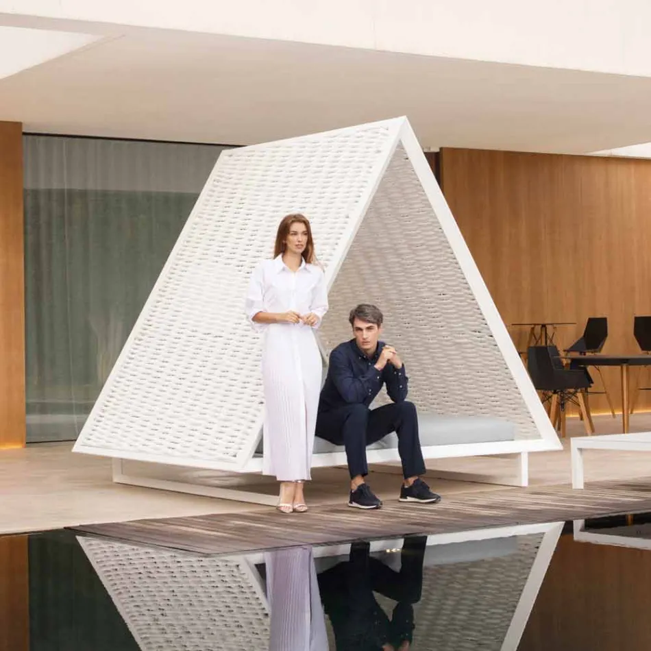 Tumbona de jardín de lujo de aluminio y tela - Frame Vineyard by Vondom viadurini