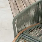 Cama de jardín de teca, aluminio, cuerda y cojines - Jacub viadurini