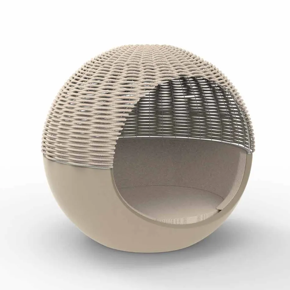 Tumbona de jardín de lujo con diseño redondo con cuerda trenzada - Ulm Moon by Vondom viadurini