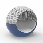 Tumbona de jardín de lujo con diseño redondo con cuerda trenzada - Ulm Moon by Vondom viadurini