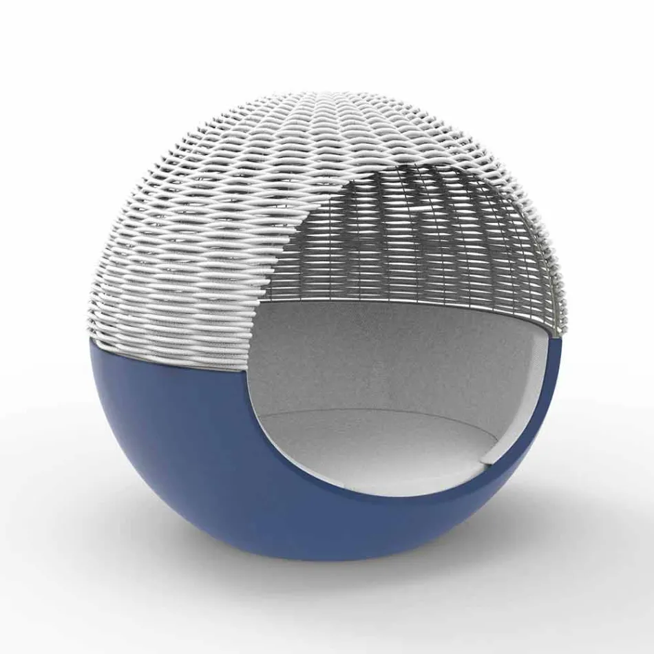 Tumbona de jardín de lujo con diseño redondo con cuerda trenzada - Ulm Moon by Vondom viadurini