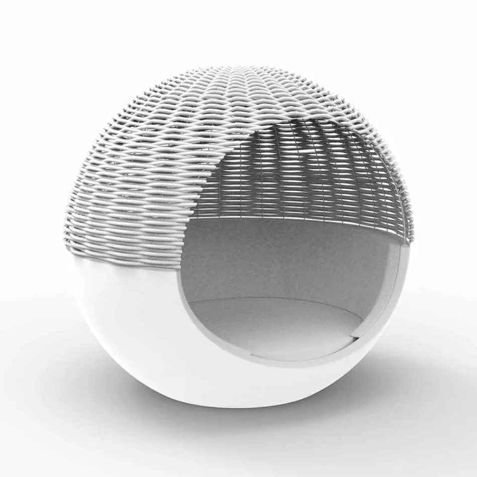 Tumbona de jardín de lujo con diseño redondo con cuerda trenzada - Ulm Moon by Vondom viadurini