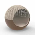 Tumbona de jardín de lujo con diseño redondo con cuerda trenzada - Ulm Moon by Vondom viadurini