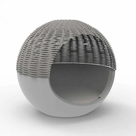 Tumbona de jardín de lujo con diseño redondo con cuerda trenzada - Ulm Moon by Vondom viadurini