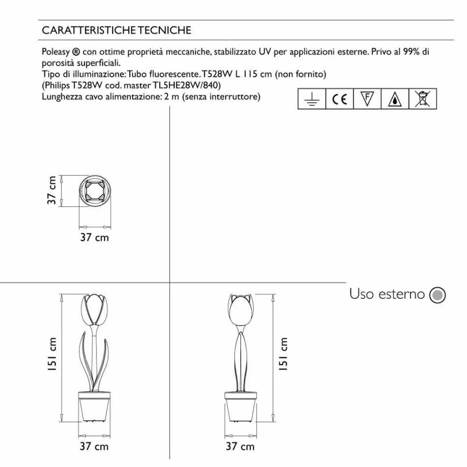 Decoración de muebles de jardín brillante de diseño moderno - Tulip de Myyour viadurini
