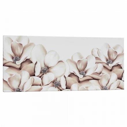 Pintado sobre un lienzo floral decorado a mano en Itali Moscal viadurini