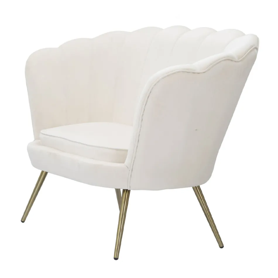 Sofá moderno de 2 plazas de terciopelo con patas de hierro dorado - Annina viadurini