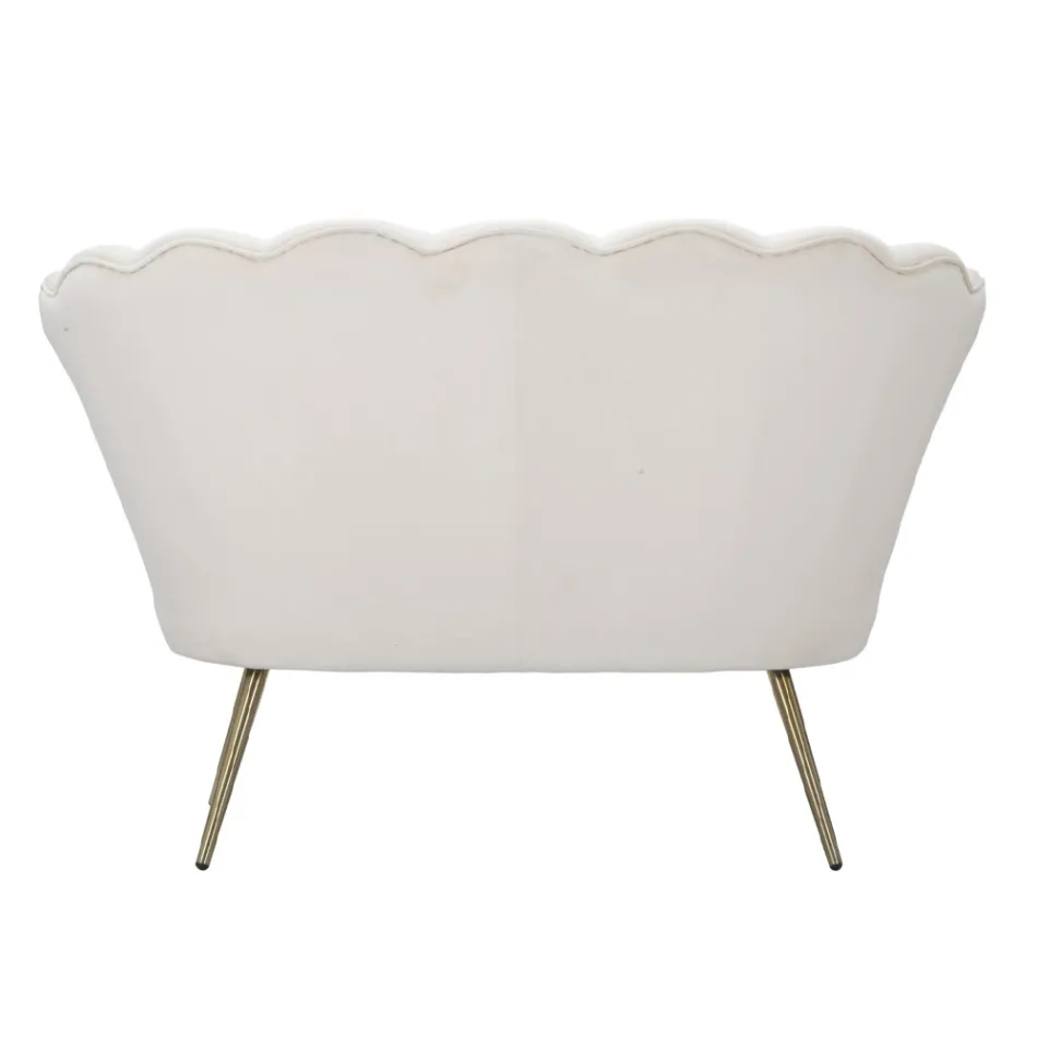 Sofá moderno de 2 plazas de terciopelo con patas de hierro dorado - Annina viadurini