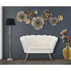 Sofá moderno de 2 plazas de terciopelo con patas de hierro dorado - Annina viadurini