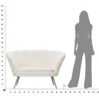 Sofá moderno de 2 plazas de terciopelo con patas de hierro dorado - Annina viadurini