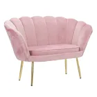 Sofá moderno de 2 plazas de terciopelo con patas de hierro dorado - Annina viadurini