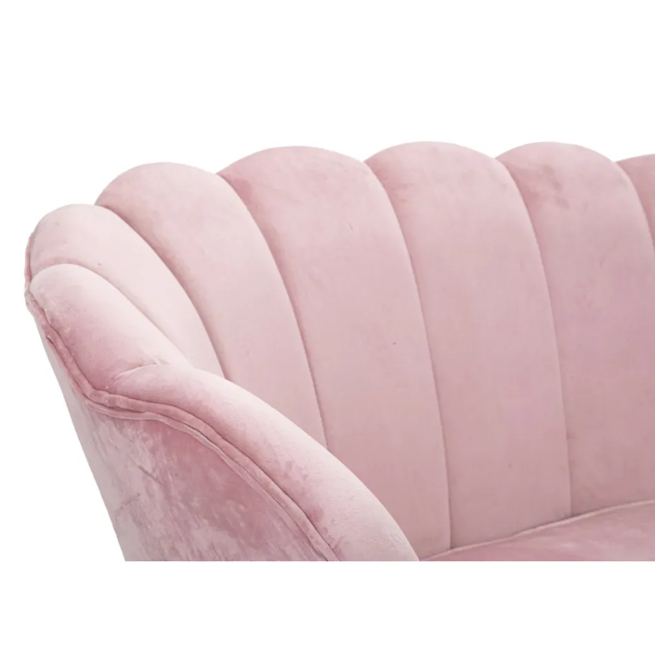 Sofá moderno de 2 plazas de terciopelo con patas de hierro dorado - Annina viadurini