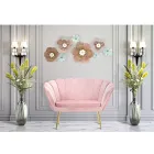 Sofá moderno de 2 plazas de terciopelo con patas de hierro dorado - Annina viadurini