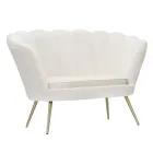 Sofá moderno de 2 plazas de terciopelo con patas de hierro dorado - Annina viadurini