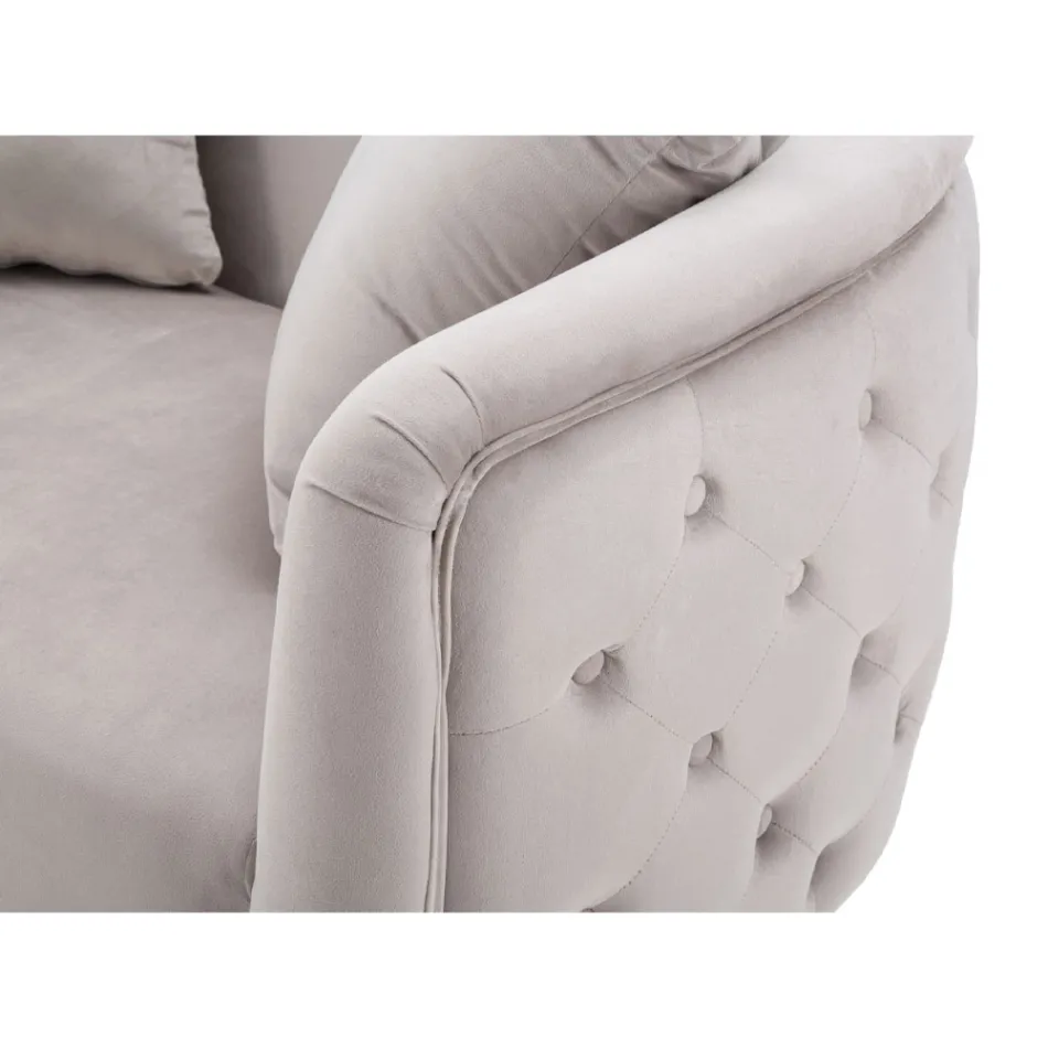 Sofá de 2 plazas tapizado en terciopelo con patas de hierro - Annetta viadurini