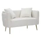 Sofá de 2 plazas tapizado en terciopelo con patas de hierro - Annetta viadurini