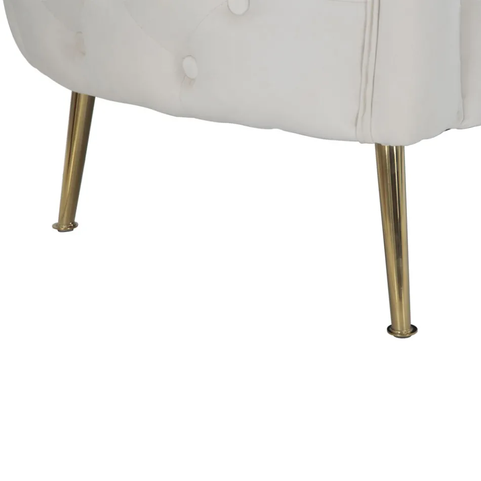 Sofá de 2 plazas tapizado en terciopelo con patas de hierro - Annetta viadurini