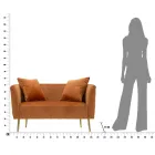 Sofá de dos plazas en terciopelo de diseño, estructura de madera y hierro - Renita viadurini