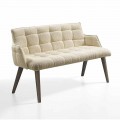 Sofá de lujo con asiento tapizado en tela Made in Italy - Clera