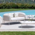 Sofá de exterior de 2 plazas con asiento acolchado Made in Italy - Macetero