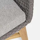 Sofá de exterior de 2 plazas en tela con estructura de teca, Homemotion - Azeno viadurini