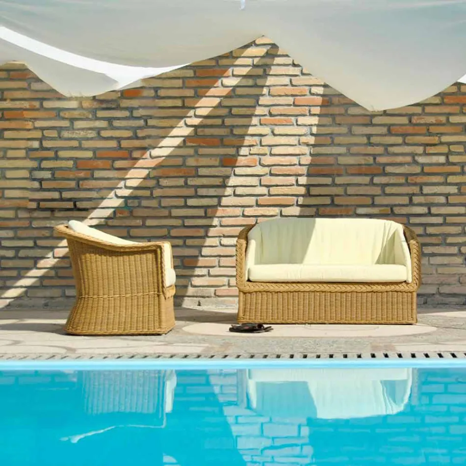 sofá 2 plazas de jardín de polietileno hecho a mano Jonny viadurini