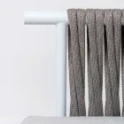 Sofá de 2 plazas en teca, tejido de cuerdas y cojines - Bellatrix viadurini